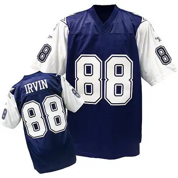Blue/White Men's Michael Irvin Dallas Cowboys Authentic Mitchell And Ness Navy Throwback Jersey