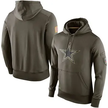 Olive Men's Dallas Cowboys Salute To Service KO Performance Hoodie